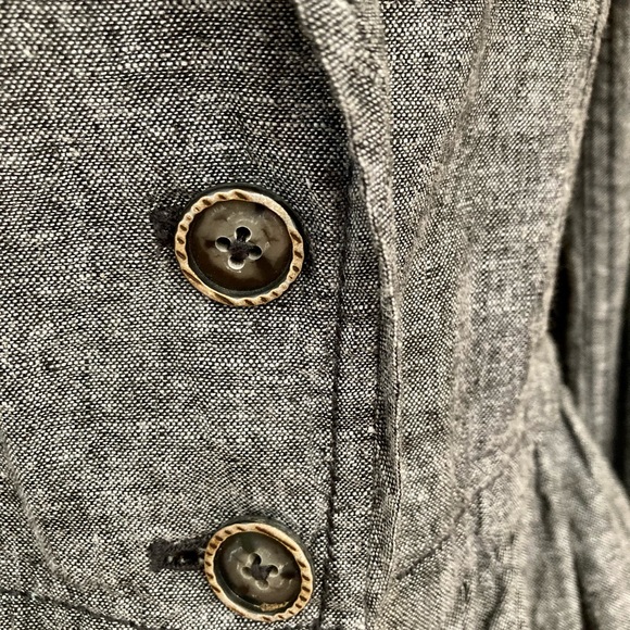 Vintage Free People Victorian Ruffle Back Jacket, Sz Medium, Charcoal Gray, RARE - Picture 6 of 14